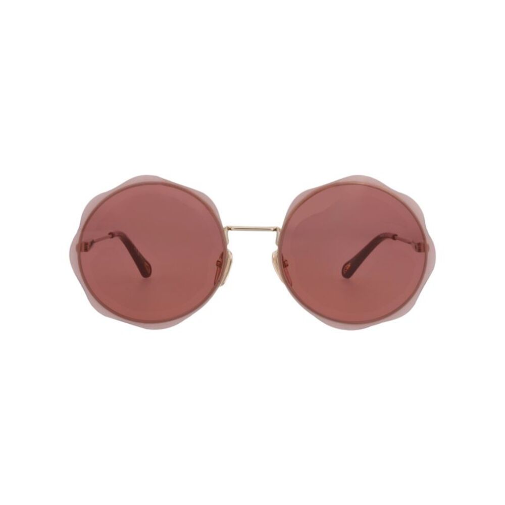 Chloé Round-Frame Metal Sunglasses Gold Womens